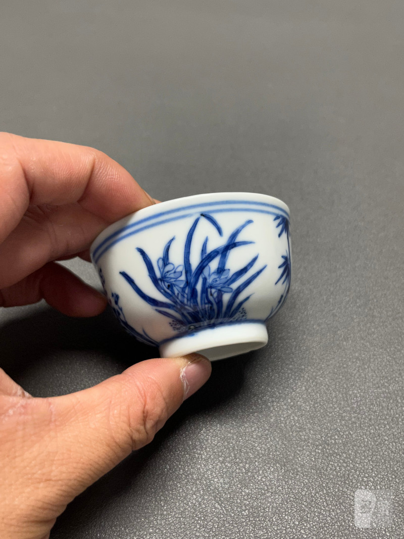 清光绪  青花外四君子内团龙纹茶圆 - 图6